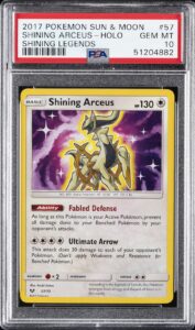 2017 POKEMON SUN & MOON SHINING LEGENDS #57 SHINING ARCEUS-HOLO PSA 10