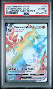 2020 POKEMON SWORD & SHIELD CHAMPION’S PATH #074 FULL ART/CHARIZARD VMAX PSA 10