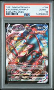 2021 POKEMON SWORD & SHIELD EVOLVING SKIES #095 FULL ART/UMBREON VMAX PSA 10