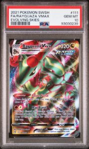 2021 POKEMON SWORD & SHIELD EVOLVING SKIES FA/RAYQUAZA VMAX #111 PSA GEM MT 10