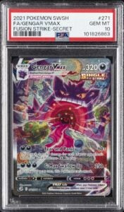 2021 POKEMON SWORD & SHIELD FUSION STRIKE SECRET FULL ART/GENGAR VMAX PSA 10