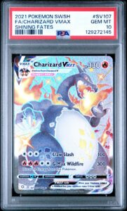 2021 POKEMON SWORD & SHIELD SHINING FATES #SV107 FULL ART/CHARIZARD VMAX PSA 10
