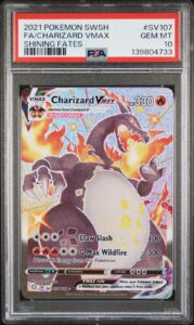 2021 POKEMON SWORD & SHIELD SHINING FATES #SV107 FULL ART/CHARIZARD VMAX PSA 10