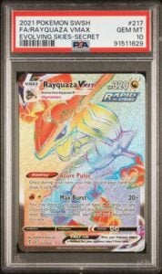 2021 Pokemon Sword And Shield Evolving Skies Rayquaza Vmax PSA 10 Secret Rare