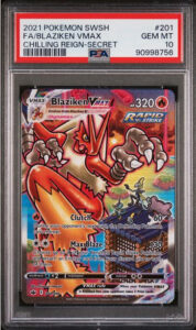 2021 Pokemon Sword & Shield Chilling Reign #201 Blaziken Vmax PSA 10