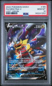 2022 POKEMON SWORD & SHIELD LOST ORIGIN #185 FULL ART/GIRATINA V PSA 10