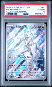 2025 POKEMON JTG EN-JOURNEY TOGETHER ILLUSTRATION RARE #167 N’S RESHIRAM PSA 10
