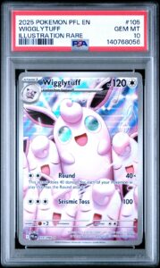 2025 POKEMON PFL EN-PHANTASMAL FLAMES ILLUSTRATION RARE #105 WIGGLYTUFF PSA 10
