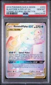 Blastoise & Piplup Gx 253/236 PSA 10 GEM MINT – Secret Rare – Cosmic Eclipse