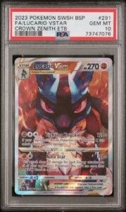 Lucario VSTAR SWSH291 PSA 10 Gem Mint Black Star Promo Crown Zenith ETB Pokemon