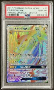 POKEMON SHINING LEGENDS RAICHU GX #75 SECRET RARE HOLO PSA 10 GEM MINT