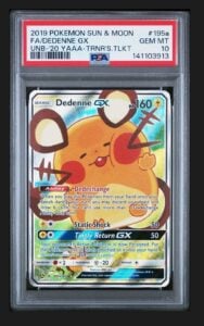 Pokemon Dedenne GX 195a/214 Full Art Toolkit Promo SM PSA 10 GEM MINT