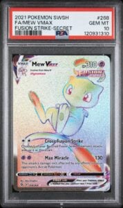 Pokemon Fusion Strike Mew Vmax 268/264 Secret Rare Rainbow Full Art Holo PSA 10