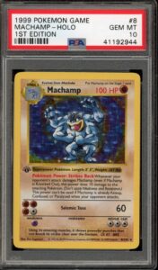 Pokemon Machamp Base Set Shadowless 1st Edition Holo Rare #8 PSA 10 Gem Mint