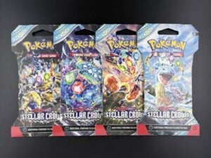 Pokemon: Scarlet & Violet Stellar Crown Sleeved Booster Pack Art Set 4 Packs