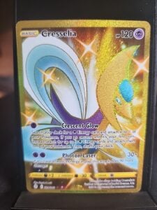 Pokémon TCG Cresselia Holo Secret Rare Card Evolving Skies Gold Full Art 228/203
