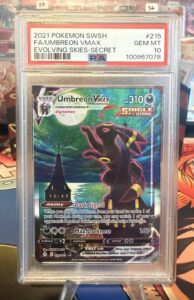 Umbreon VMAX 215/203 Alt Art Moonbreon Pokemon Evolving Skies PSA 10 GEM MINT