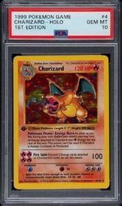 1999 Pokemon Base Set 1st Edition Shadowless Holo Charizard #4 GEM MINT – PSA 10