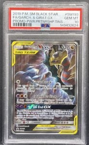2019 POKEMON SM BLACK STAR PROMO #SM193 FULL ART/GARCHOMP & GIRATINA GX PSA 10