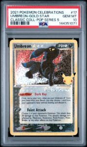 2021 POKEMON CELEBRATIONS CLASSIC COLLECTION #17 UMBREON-GOLD STAR PSA 10
