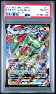 2021 POKEMON SWORD & SHIELD EVOLVING SKIES #111 FULL ART/RAYQUAZA VMAX PSA 10