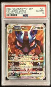 2023 Pokemon Lucario VSTAR SWSH291 Crown Zenith ETB Promo PSA 10