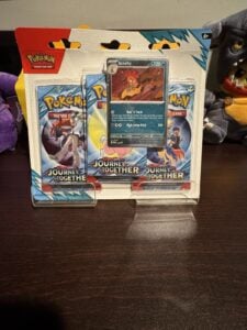 Pokemon Journey Together – Scrafty 3-Pack Booster Blister Factory Sealed