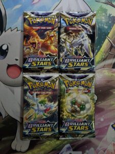 Pokémon TCG: Sword & Shield Brilliant Stars Booster Pack Art Set of 4 Sealed
