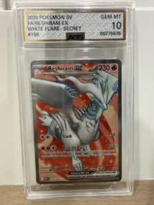 Reshiram EX Secret Rare Full Art Holo 158/086 White Flare SV AGS 10 230 HP EN