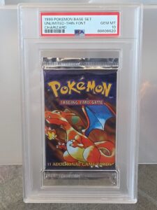 1999 Pokemon Base Set Pack Unlimited-Thin Font Charizard PSA 10