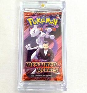 1x Pokémon Sealed Destined Rivals Booster Pack + 1x Magnetic Display Case
