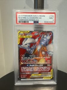 2019 Pokémon Sun & Moon Unbroken Bonds Reshiram & Charizard Gx #194 PSA 10