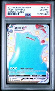 2021 POKEMON SWORD & SHIELD SHINING FATES #SV119 FULL ART/DITTO VMAX PSA 10