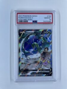 2021 POKEMON SWSH EVOLVING SKIES #194/203 RAYQUAZA V ALTERNATE FULL ART PSA 10