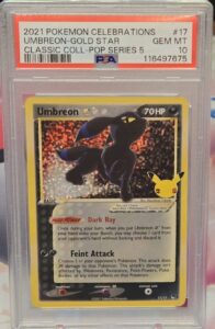 2021 Pokemon SWSH Celebrations Umbreon Gold Star Classic 17/17 PSA 10