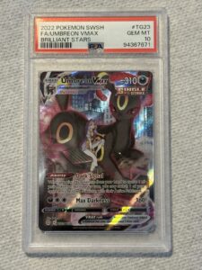 2022 POKEMON SWORD & SHIELD BRILLIANT STARS #TG23 FULL ART/UMBREON VMAX PSA 10