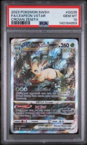 2023 POKEMON SWORD & SHIELD CROWN ZENITH #GG35 FULL ART/LEAFEON VSTAR PSA 10