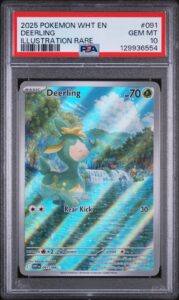 2025 POKEMON WHT EN-WHITE FLARE ILLUSTRATION RARE #091 DEERLING PSA 10