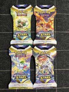 Brilliant Stars Sleeved Booster Pack Art Set (x4 SEALED Packs) Pokemon TCG