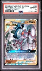 PSA 10 Arceus & Dialga & Palkia GX Tag Team #156/236 Pokemon Cosmic Eclipse