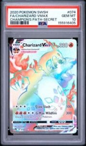 PSA 10 CHARIZARD VMAX 074 CHAMPION’S PATH SECRET RARE RAINBOW POKEMON GEM MINT