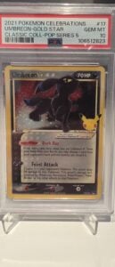 PSA 10 – UMBREON-GOLD STAR – 17/17 CELEBRATIONS CLASSIC COLLECTION POKEMON