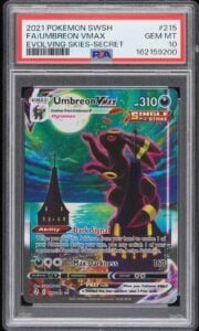 PSA 10 – Umbreon VMAX 215/203 Secret Alt Art Pokemon Evolving Skies Sword Shield