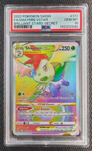 Pokemon Brilliant Stars Shaymin VStar 173/172 Secret Rare Rainbow Holo PSA 10
