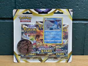 Pokemon Brilliant Stars Triple Blister Booster Pack Glaceon Promo New Sealed