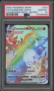 Pokemon Champion’s Path #074/073 Charizard VMAX Secret Rare Holo Gem Mint PSA 10