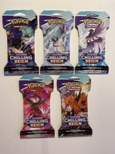 Pokémon Chilling Reign Sleeved Booster Pack Art Set(x5 SEALED Packs)-SWSH06 2021