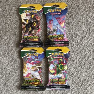 Pokemon Evolving Skies Sleeved Booster Pack x 4 – Art Set – New & Sealed