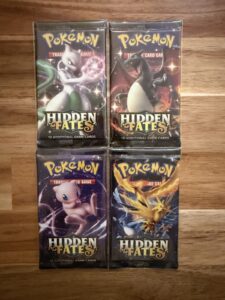 Pokémon Hidden Fates Booster Pack Art Set Four Pack Total New Sealed