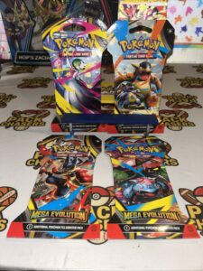 Pokemon Mega Evolution 4x Sleeved Booster Pack Art Set